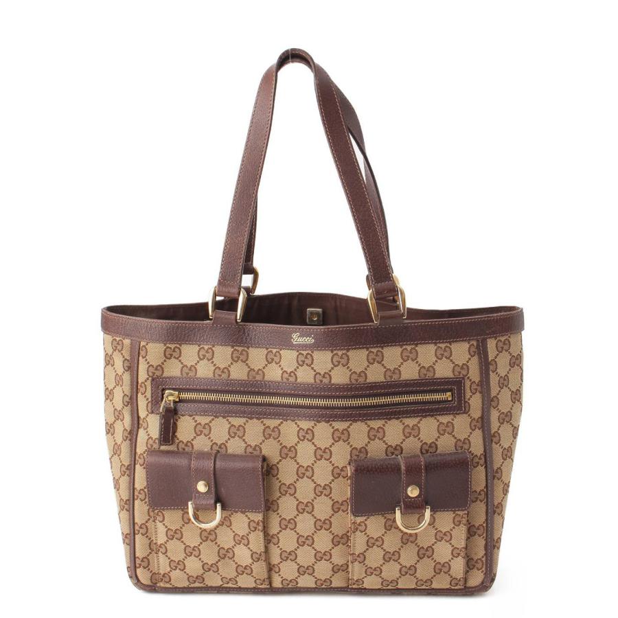 GUCCI 【グッチ】Gucci GGキャンバス レザー ハンドバッグ トート  