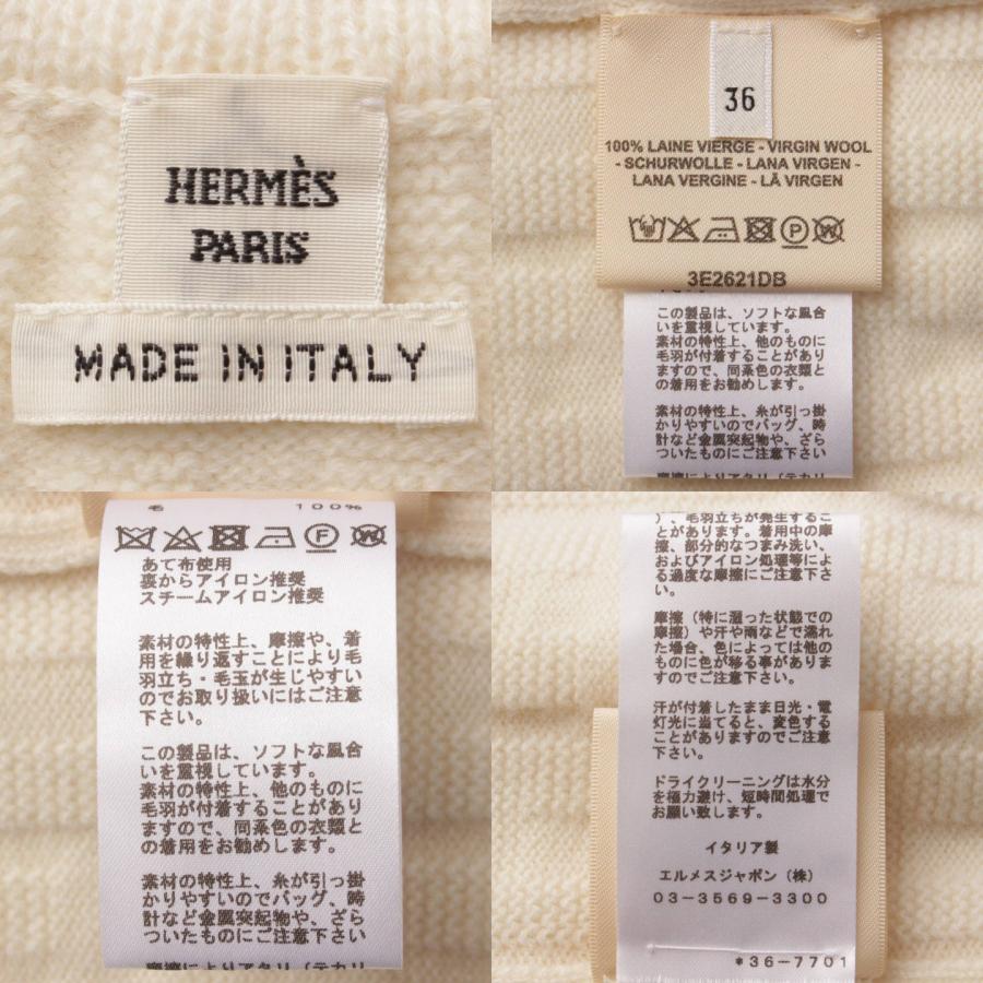 【エルメス】Hermes　22AW H織 ウール 長袖 ニット セーター トップス ホワイト 36 【中古】【正規品保証】204546｜retrojp｜08