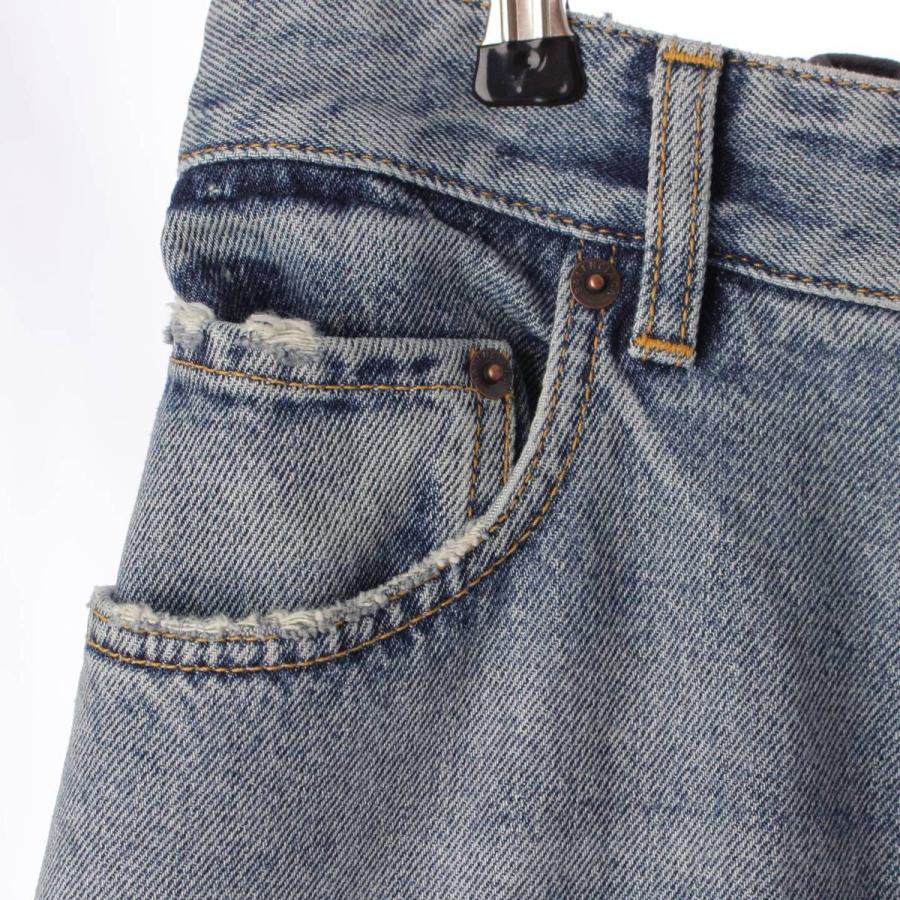 BALENCIAGA バレンシアガ 23年 ロゴペイント 切替 ワイド デニムパンツ 