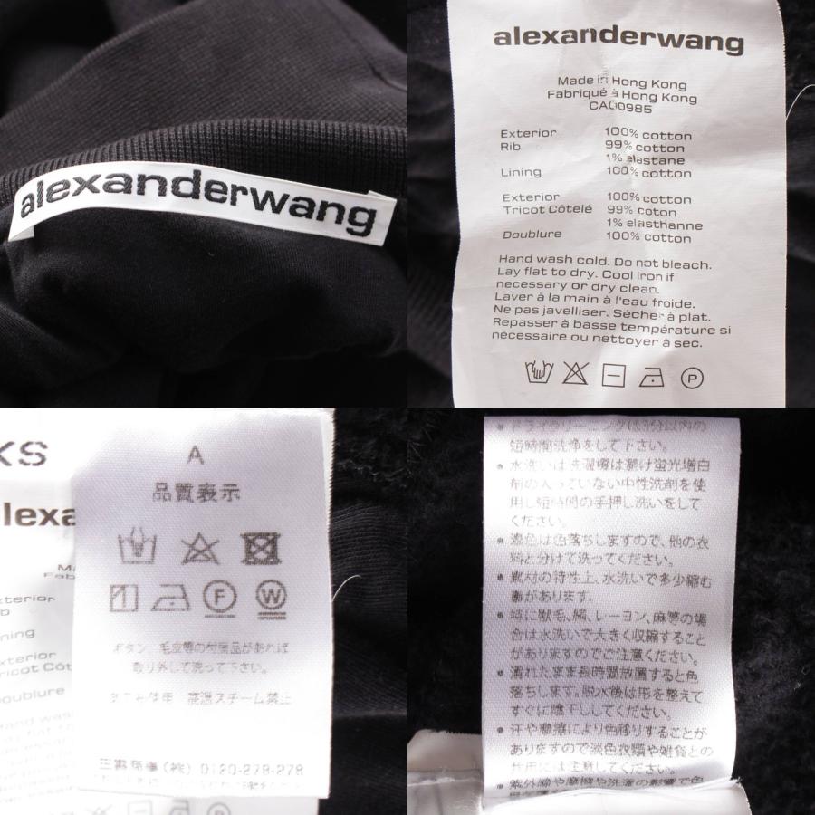 Alexanderwangクロップド丈ハイネックスウェット ロゴ刺繍黒XS