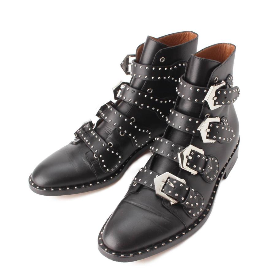 ジバンシィ】GIVENCHY レザー スタッズ ベルト アンクル ショート 