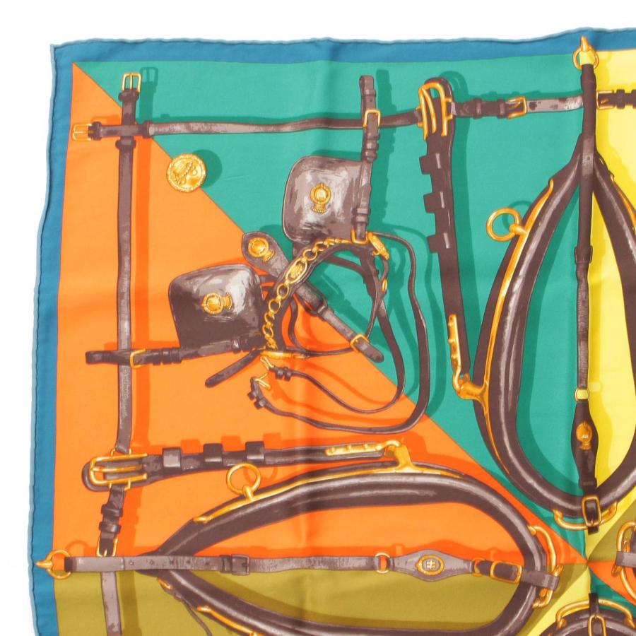 HERMES 【エルメス】Hermes カレ70 シルク スカーフ Brides et Harnais 