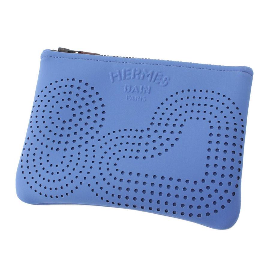 エルメス トゥルース フラットPMネオバン ポリアミド ポーチ ブルー