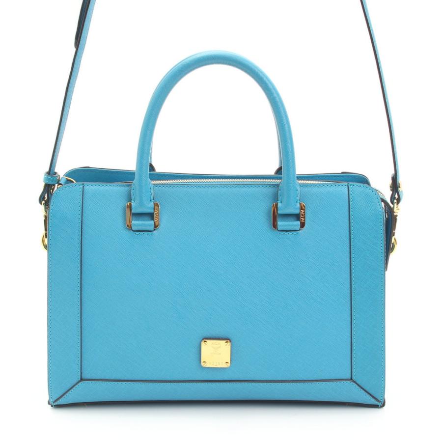 MCM 【エムシーエム】MCM レザー 2wayショルダーバッグ ブルー 【中古 