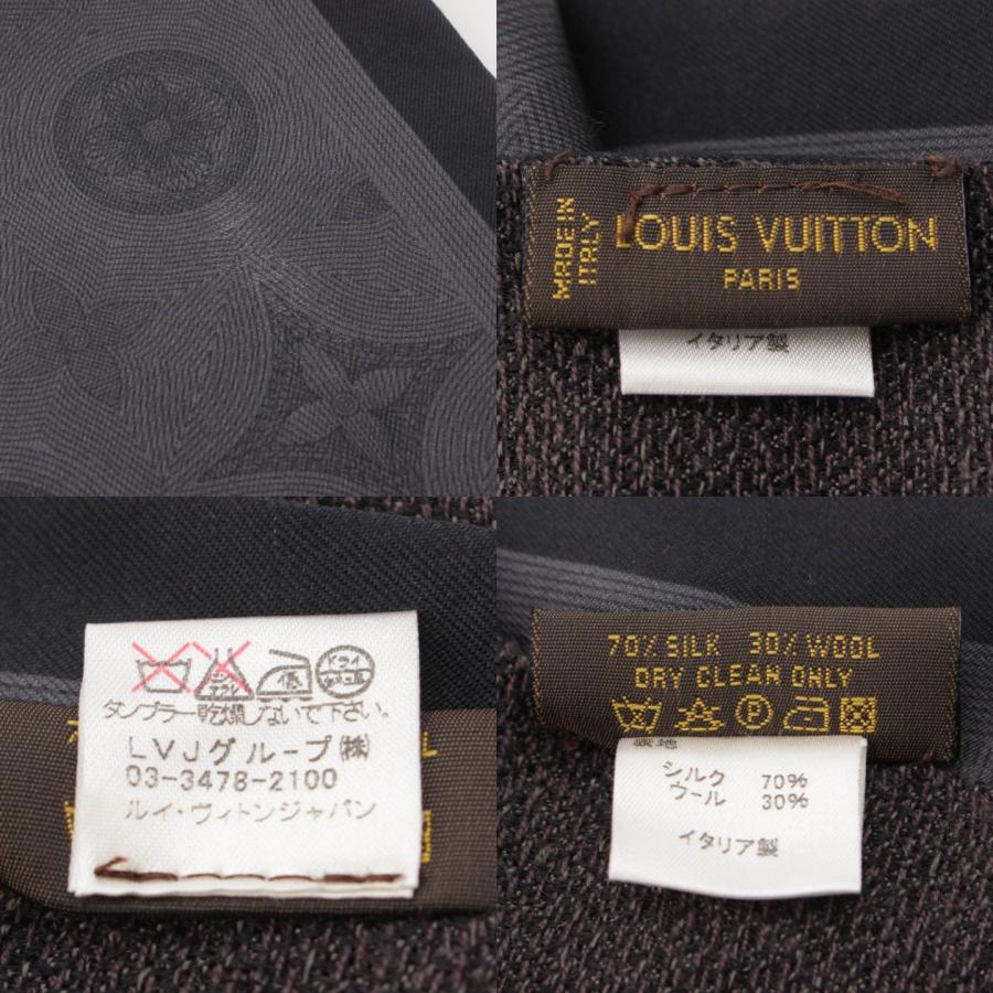 ルイヴィトン】Louis Vuitton モノグラム シルク ウール ストール  