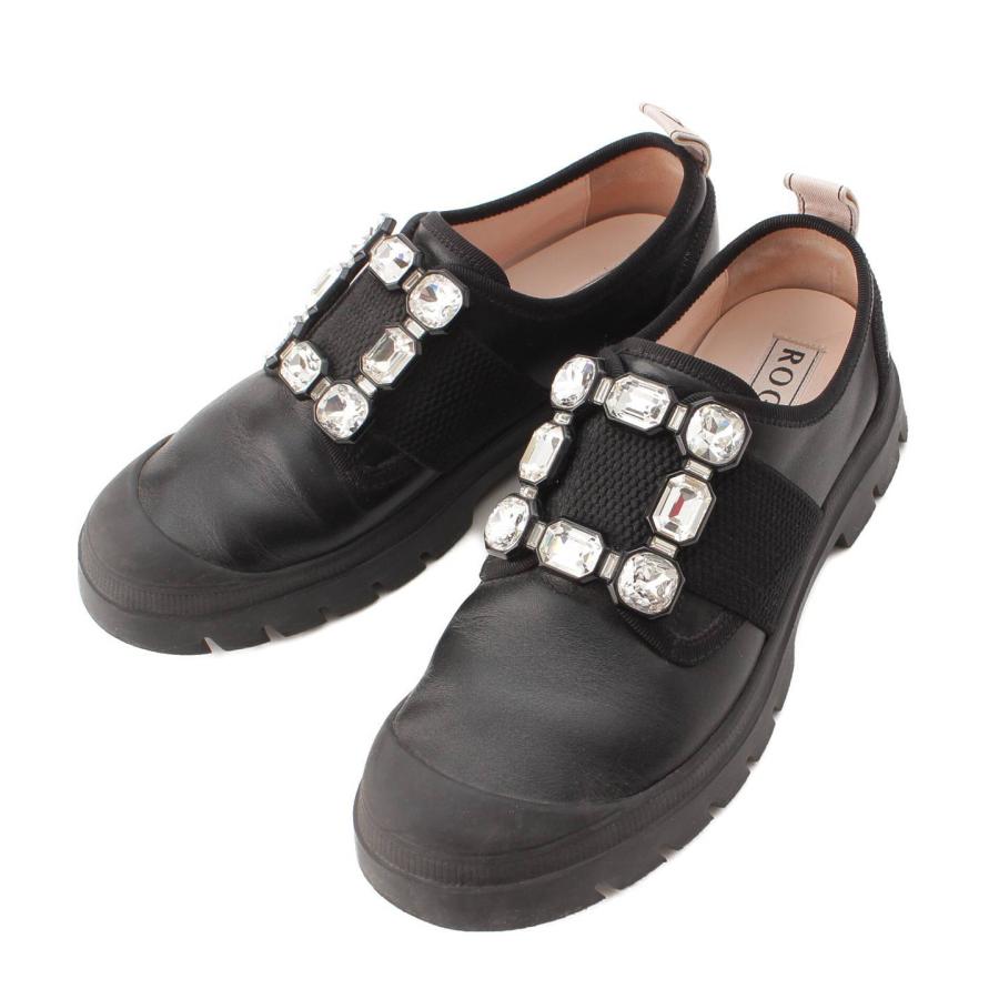 ロジェヴィヴィエエナメルビジュースニーカースリッポン黒35サイズ