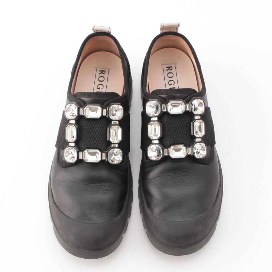 ロジェヴィヴィエ エナメル ローファー スリッポン ビジュー ブラック 35 ロジェヴィヴィエエナメルビジュースニーカースリッポン黒35サイズ