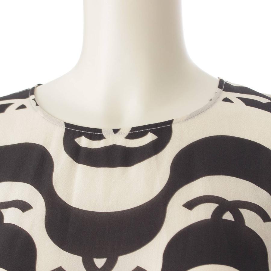 シャネル】Chanel シルククレープ ココマーク ドレス ワンピース 