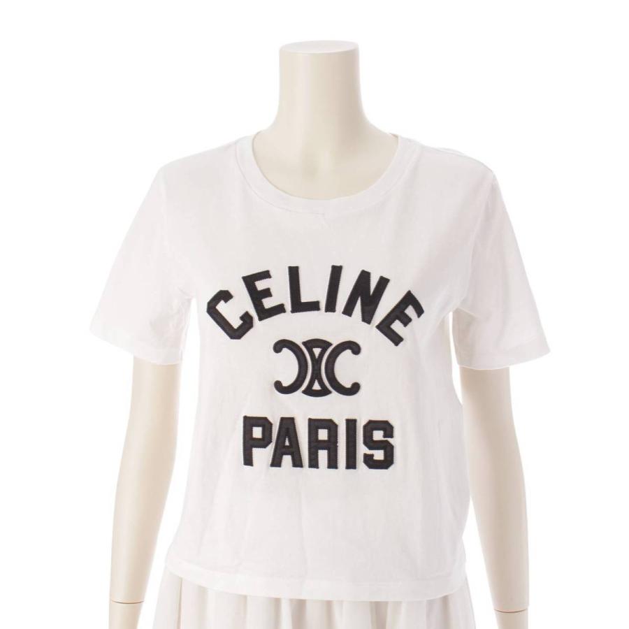 CELINE 【セリーヌ】Celine トリオンフ ロゴ刺繍 半袖 Tシャツ 