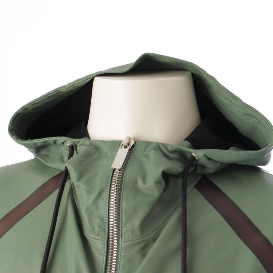 Berluti 【ベルルッティ】Berluti メンズ ロゴ レザー フード ブルゾン 