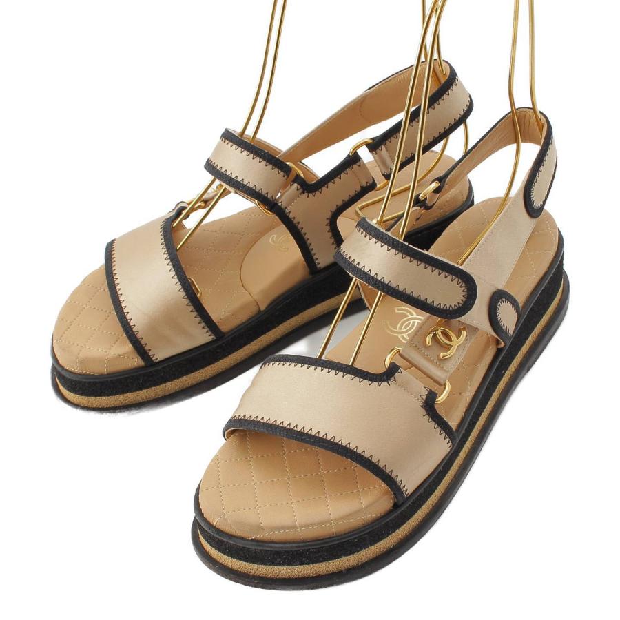 CHANEL シャネル ココマーク レザー ステッチ ミュール サンダル