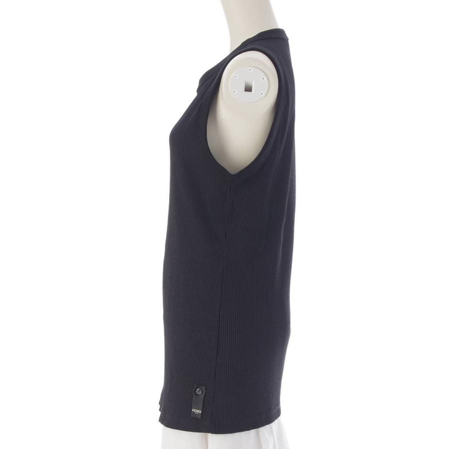 フェンディ 24SS FFロゴ リブ タンクトップ トップス カットソー FY1297 ホワイト シルバー XL【中古】 FENDI - フェンディ 24SS FFロゴ リブ タンクトップ トップス