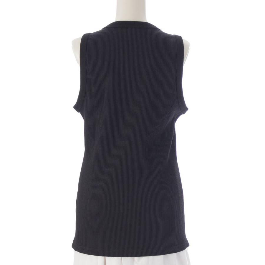 フェンディ 24SS FFロゴ リブ タンクトップ トップス カットソー FY1297 ホワイト シルバー XL【中古】 FENDI - フェンディ 24SS FFロゴ リブ タンクトップ トップス