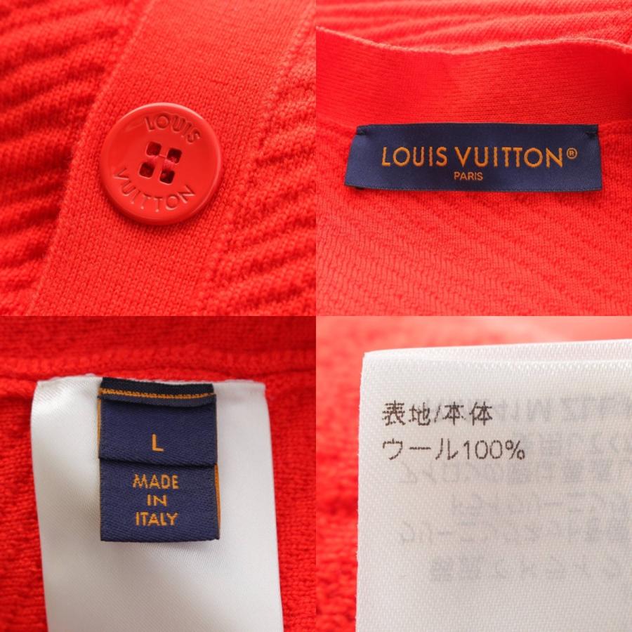 【ルイヴィトン】Louis Vuitton　24SS メンズ LVロゴ エピ ウール  ニット Vネック ーディガン 1AFALU レッド L 【中古】【鑑定済・正規品保証】212192の画像