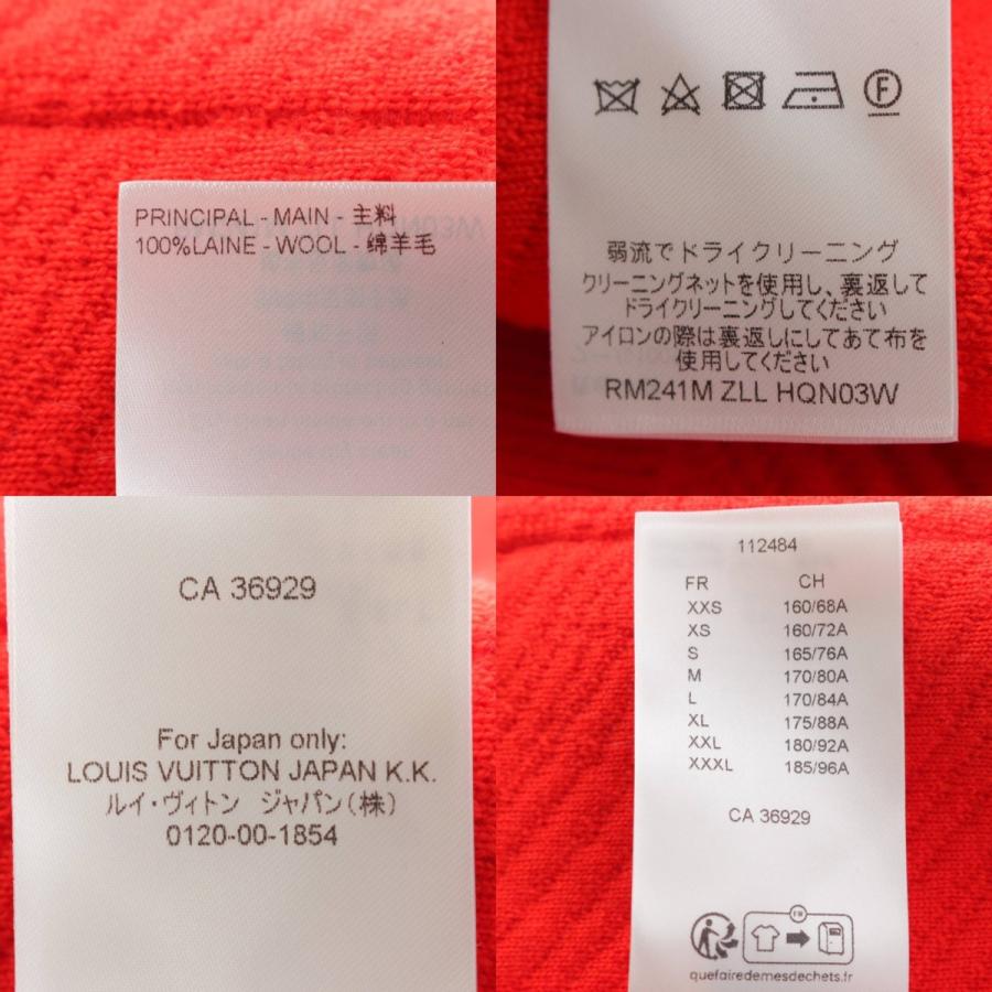 【ルイヴィトン】Louis Vuitton　24SS メンズ LVロゴ エピ ウール  ニット Vネック ーディガン 1AFALU レッド L 【中古】【鑑定済・正規品保証】212192の画像