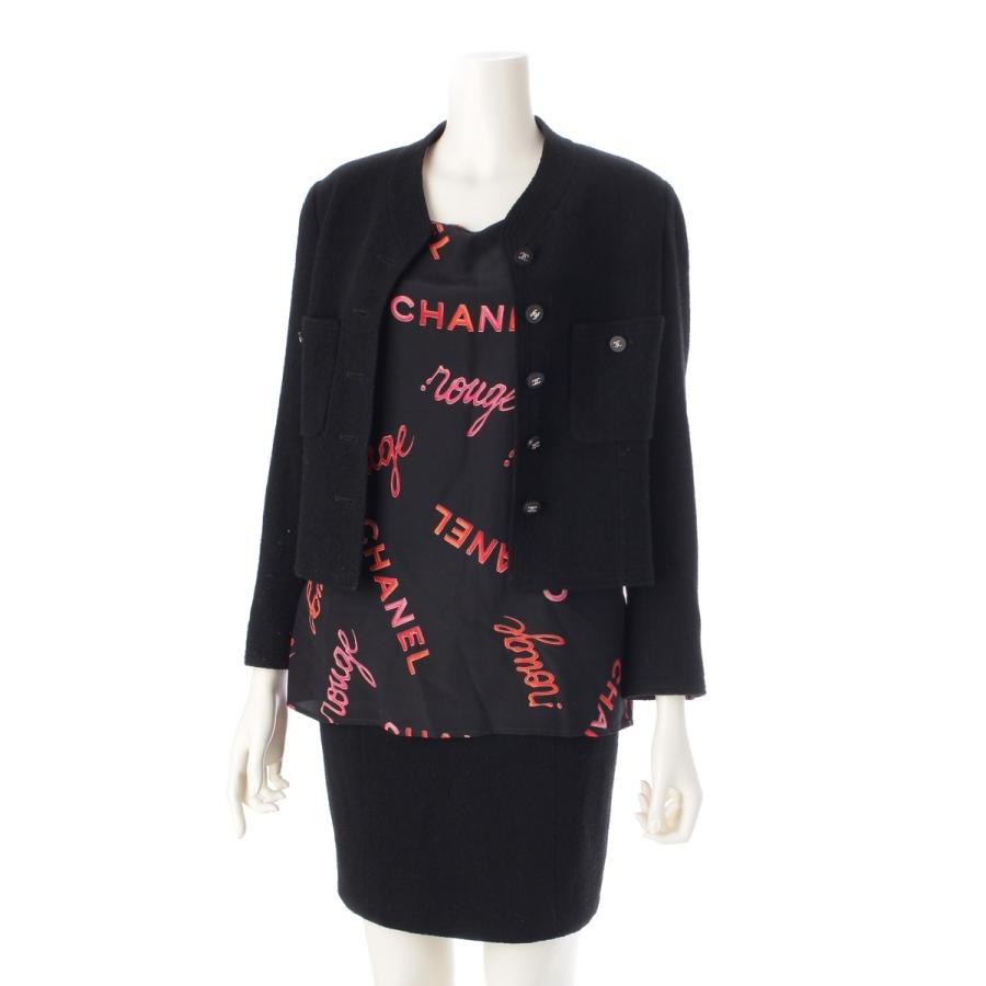 美品 希少 シャネル CHANEL 96P ジャケット P06309V04615 CHANEL（シャネル） 96P ロゴ ジャケット トップス スカート 3ピース
