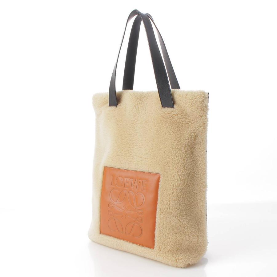 LOEWE 【ロエベ】Loewe アナグラム ロゴ ムートン トートバッグ 