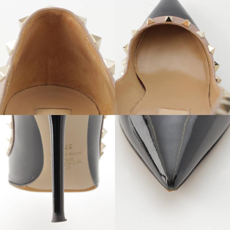 ヴァレンティノ】Valentino パテントレザー ロックスタッズ ポイン 