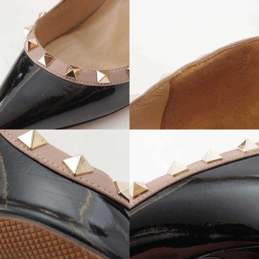 ヴァレンティノ】Valentino パテントレザー ロックスタッズ ポイン 