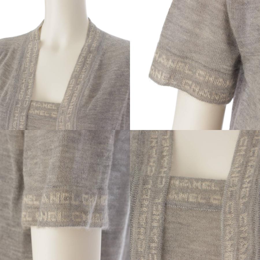 CHANEL 99C カシミヤアンサンブルニット ロゴ グレー 36 CHANEL 99C カシミヤアンサンブルニット ロゴ グレー 36 CHANEL