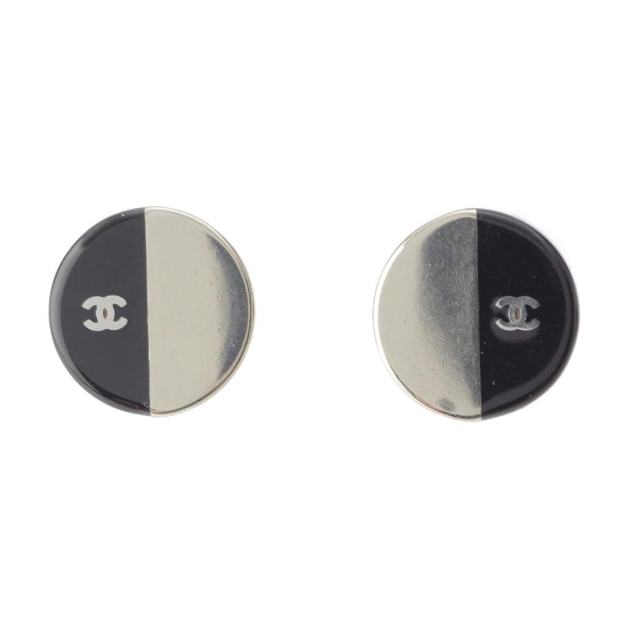 CHANEL シャネル 00A メタル バイカラー ラウンド ピアス イヤリング  