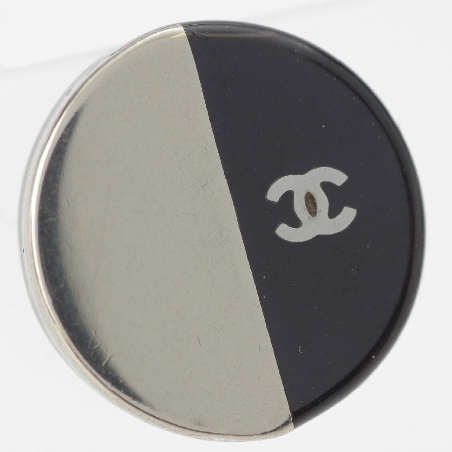 CHANEL シャネル 00A メタル バイカラー ラウンド ピアス イヤリング 