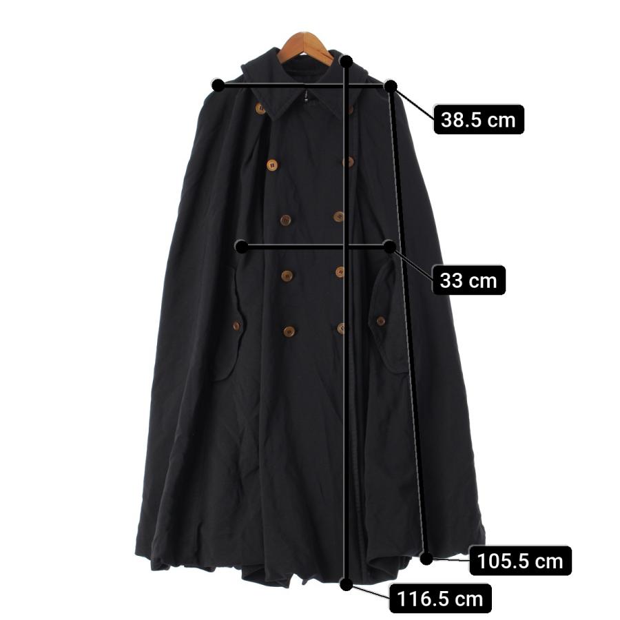 Sサイズ GF-C003 ギャルソン ポンチョ コート ポリエステル 黒