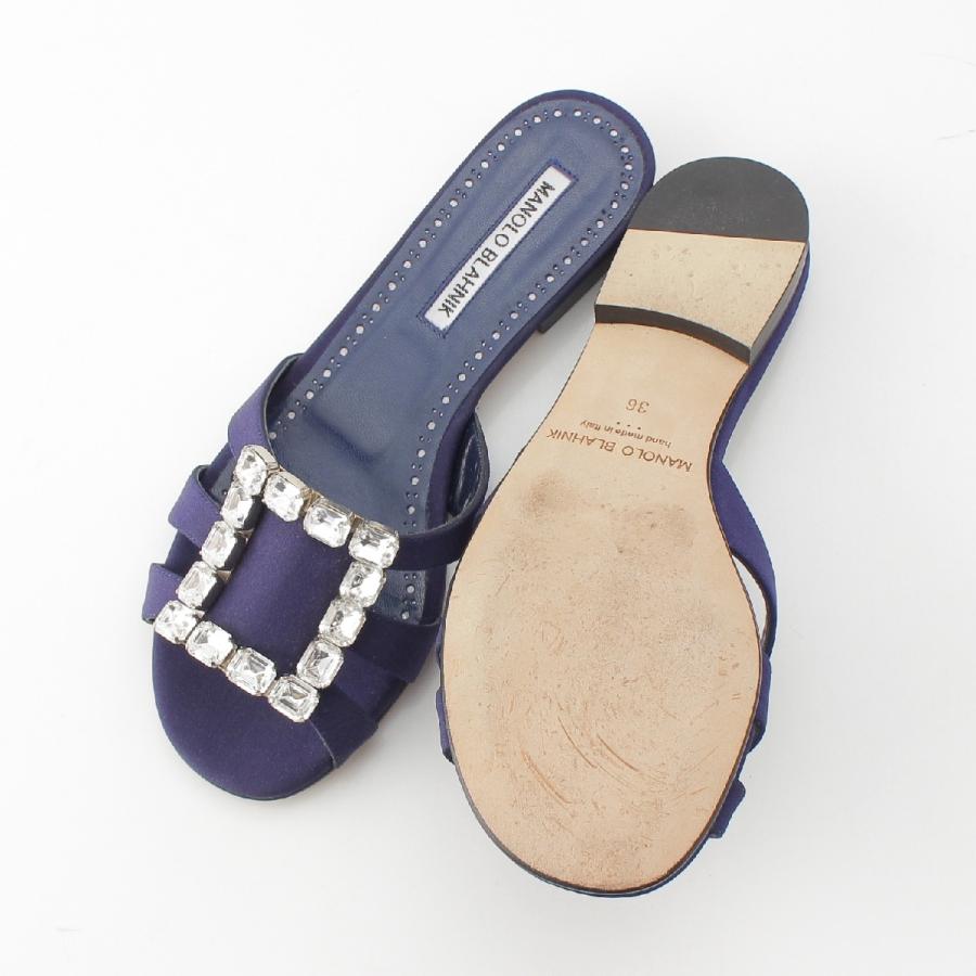MANOLO BLAHNIK マノロブラニク ILUNAFLAT ビジューバックル フラット 