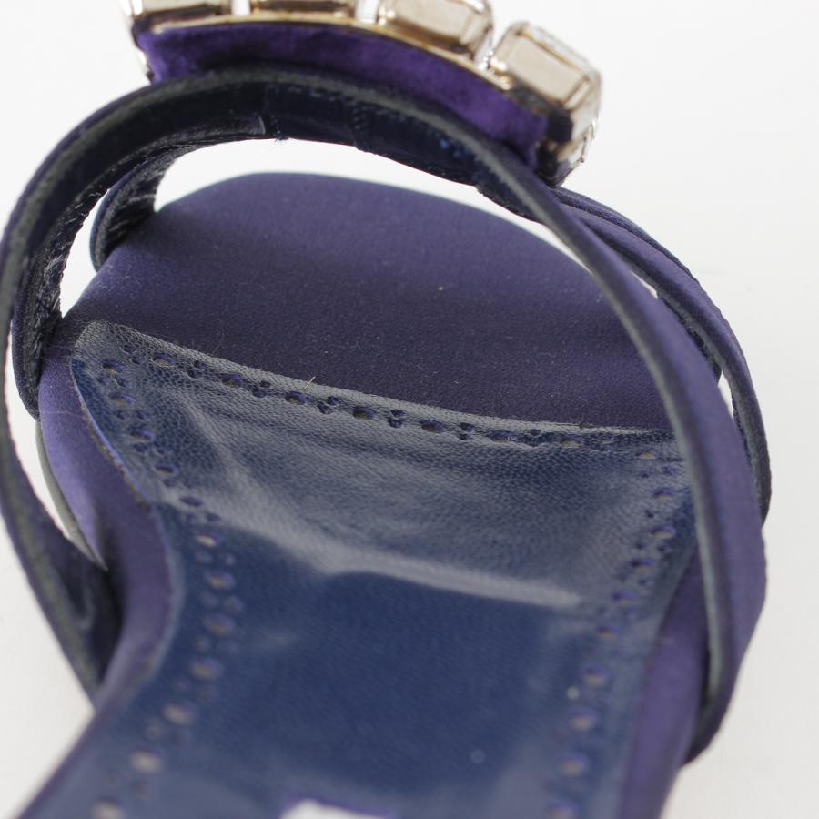 マノロブラニク フラットサンダルミュール ネイビー36