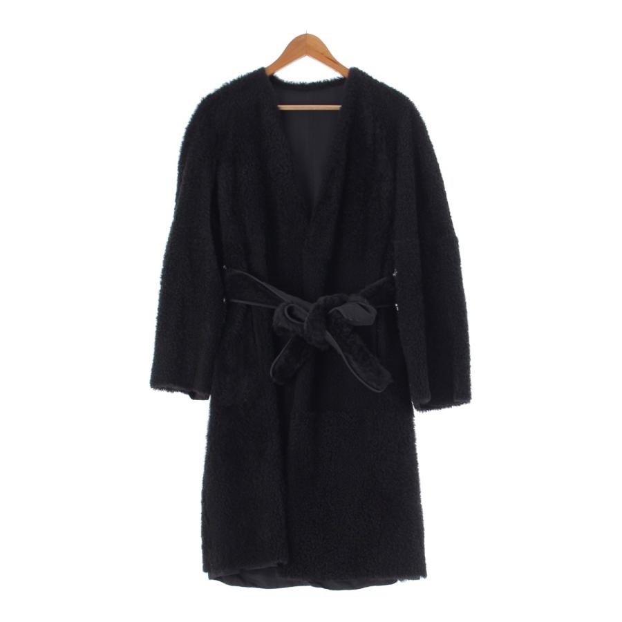 CELINE ブラック コーデュロイ ファー付きコート CELINE（セリーヌ） フィービー期 ムートン ファー リバーシブル