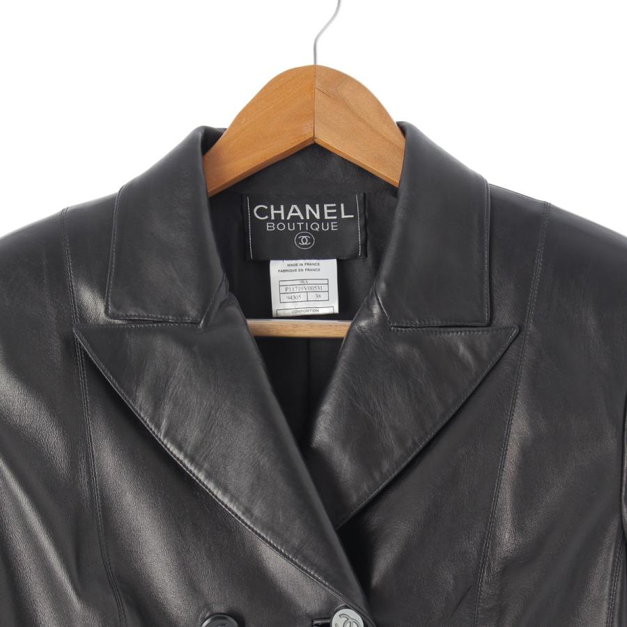 CHANEL シャネル 98A ラムスキン レザー ダブルブレスト テーラード  