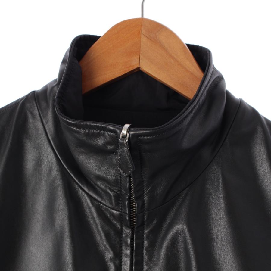 HERMES ラムスキン ブラックジャケット 48