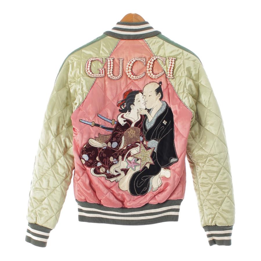 GUCCI グッチ 17AW サテン バック春画刺繍 パール ライン GUCCI グッチ 17AW サテン バック春画刺繍 パール ライン