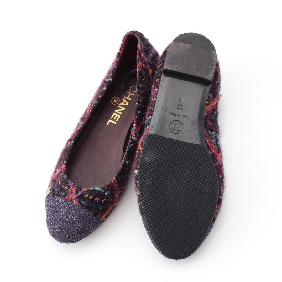 シャネル CHANEL シャネル ココマーク ツイード バレエシューズ 靴