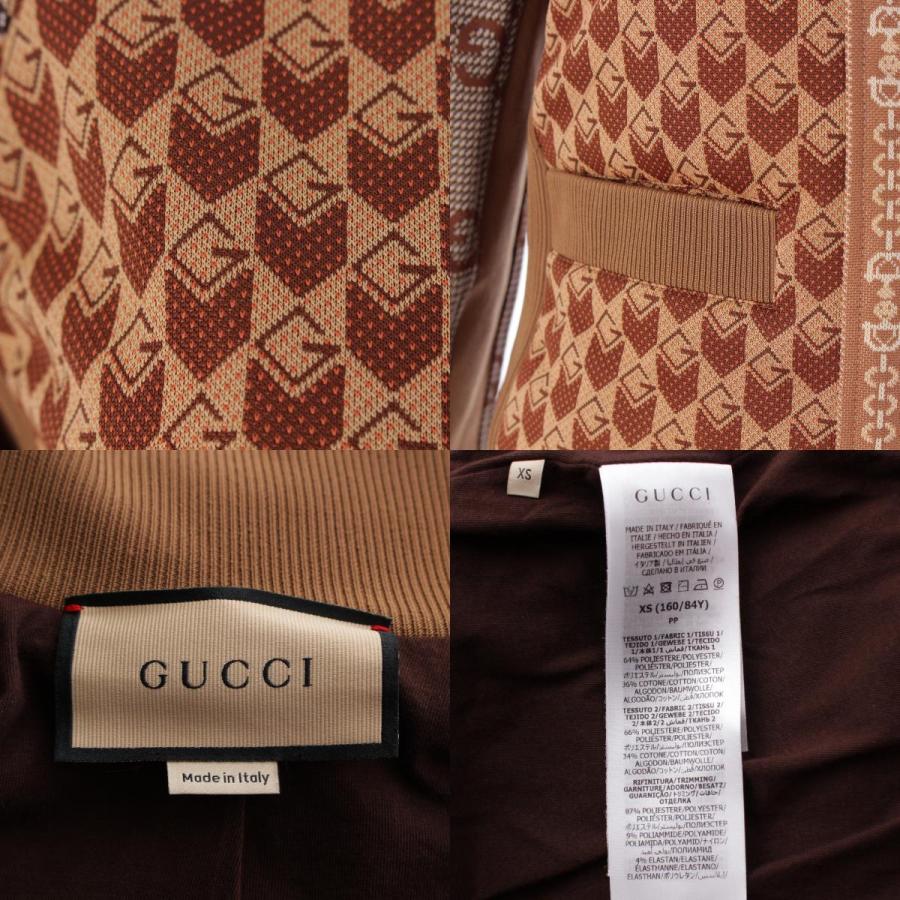 グッチ 24AW コットン GGジャガード ジップアップジャケット ジャージ ブルゾン トップス 767025 ブラウン XS【中古】 GUCCI - グッチ 24AW コットン GGジャガード ジップアップジャケット