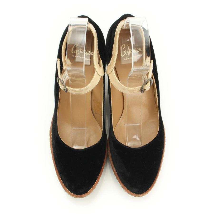 アンダーカバー】Undercover カスタニエール ウェッジパンプス ベロア  