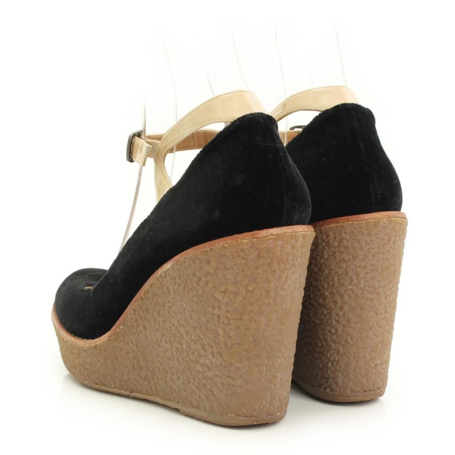 アンダーカバー】Undercover カスタニエール ウェッジパンプス ベロア  