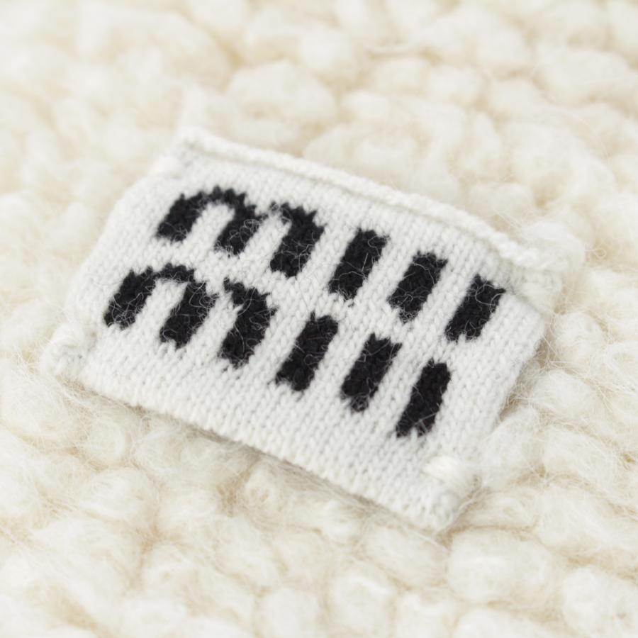 MIUMIU 23AW ヴァージンウール アルパカ ロゴ ボアニット マフラー miu miu（ミュウミュウ） 23AW ヴァージンウール アルパカ ロゴ