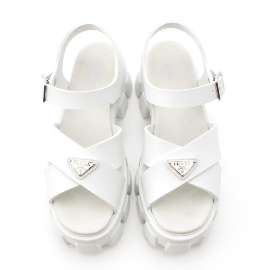 プラダ　PRADA モノリス　ラバーサンダル　39 ホワイト ホワイト プラダ モノリス ラバー サンダル | PRADA