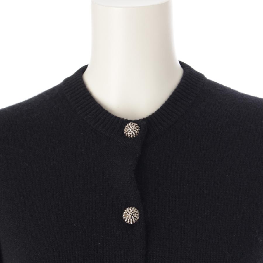 CELINE - セリーヌ カシミヤ ビジューボタン カーディガン トップス 2A782981E ブラック XS【中古】 CELINE セリーヌ カシミヤ ビジューボタン カーディガン