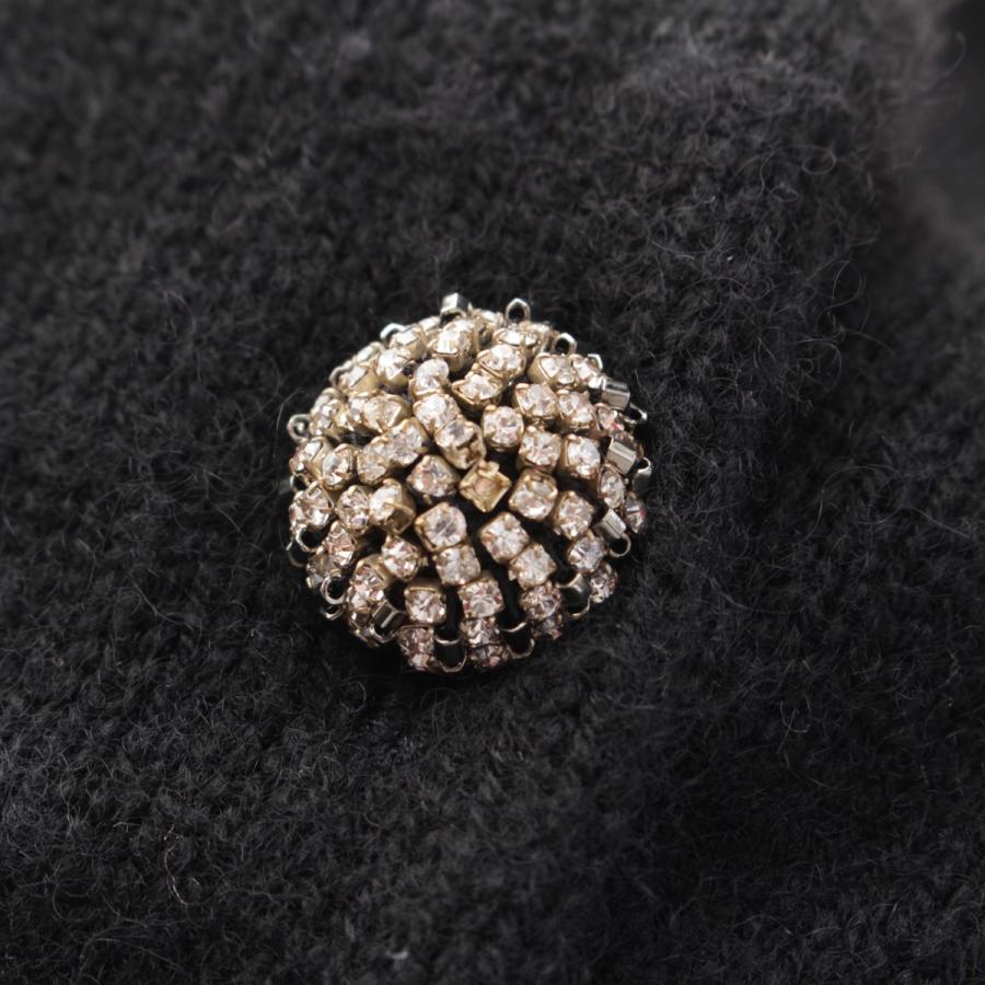 CELINE - セリーヌ カシミヤ ビジューボタン カーディガン トップス 2A782981E ブラック XS【中古】 CELINE セリーヌ カシミヤ ビジューボタン カーディガン