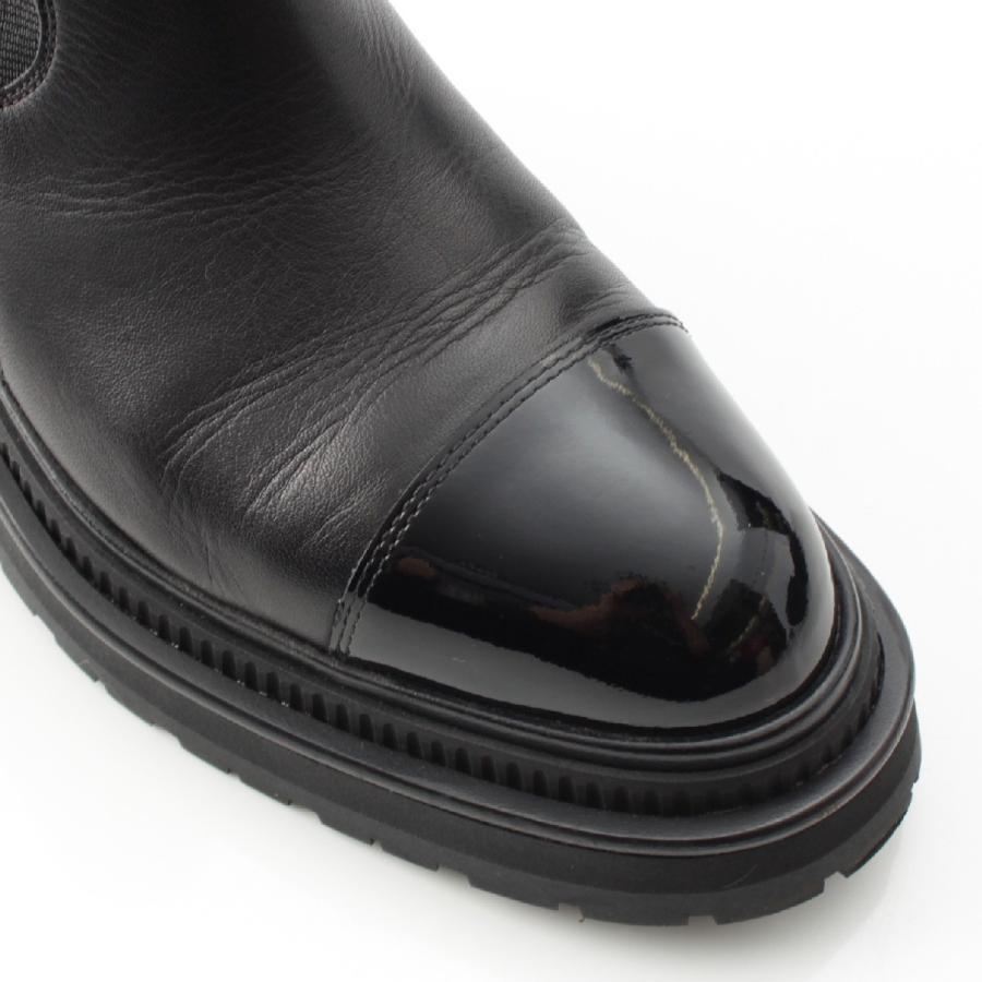 CHANEL（シャネル） レザー ココマーク バックロゴ サイドゴア ブーツ