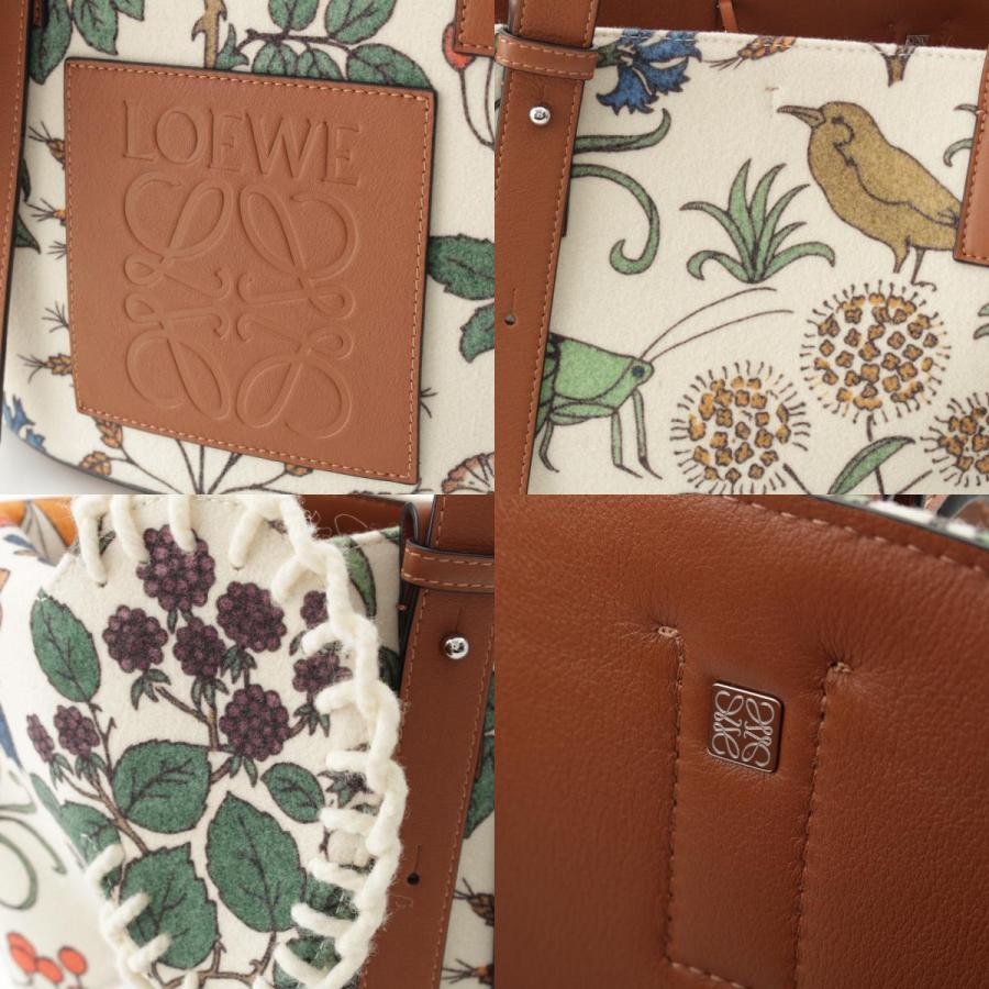 美品　ロエベ　エレファント　バスケット　ラフィア　レザー　アナグラム　ブラウン LOEWE（ロエベ） エレファント レザー×フェルト ハーバリウム