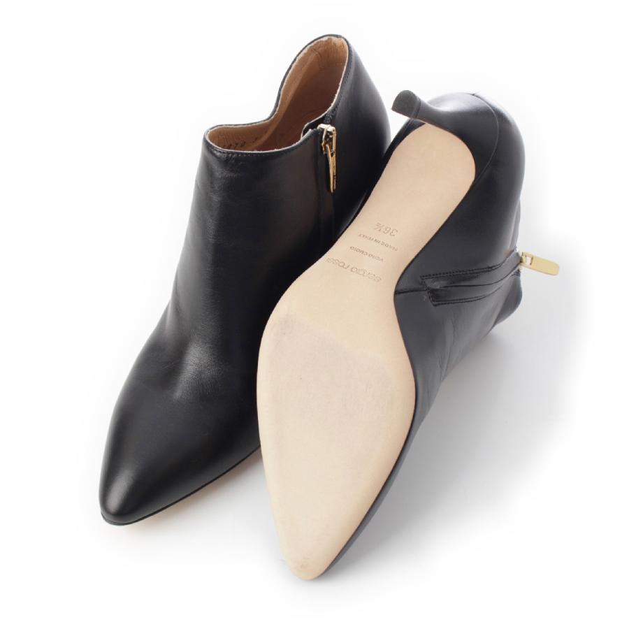 Sergio rossi（セルジオロッシ） レザー サイドジップ ショート ブーツ