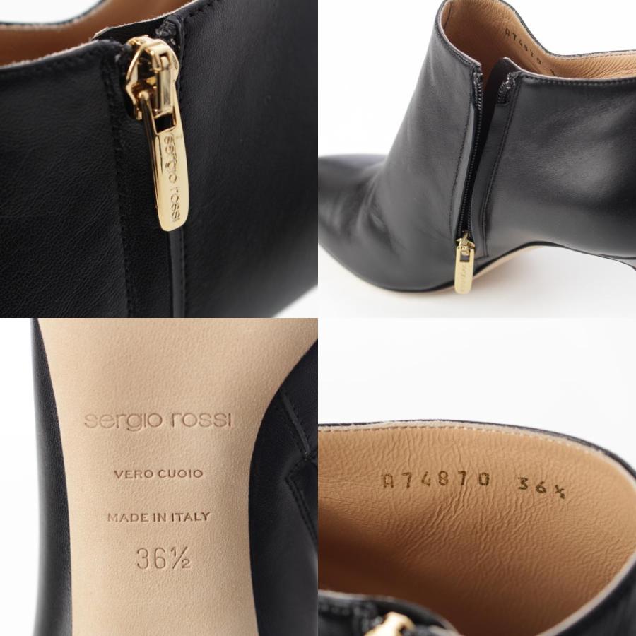 Sergio rossi（セルジオロッシ） レザー サイドジップ ショート ブーツ