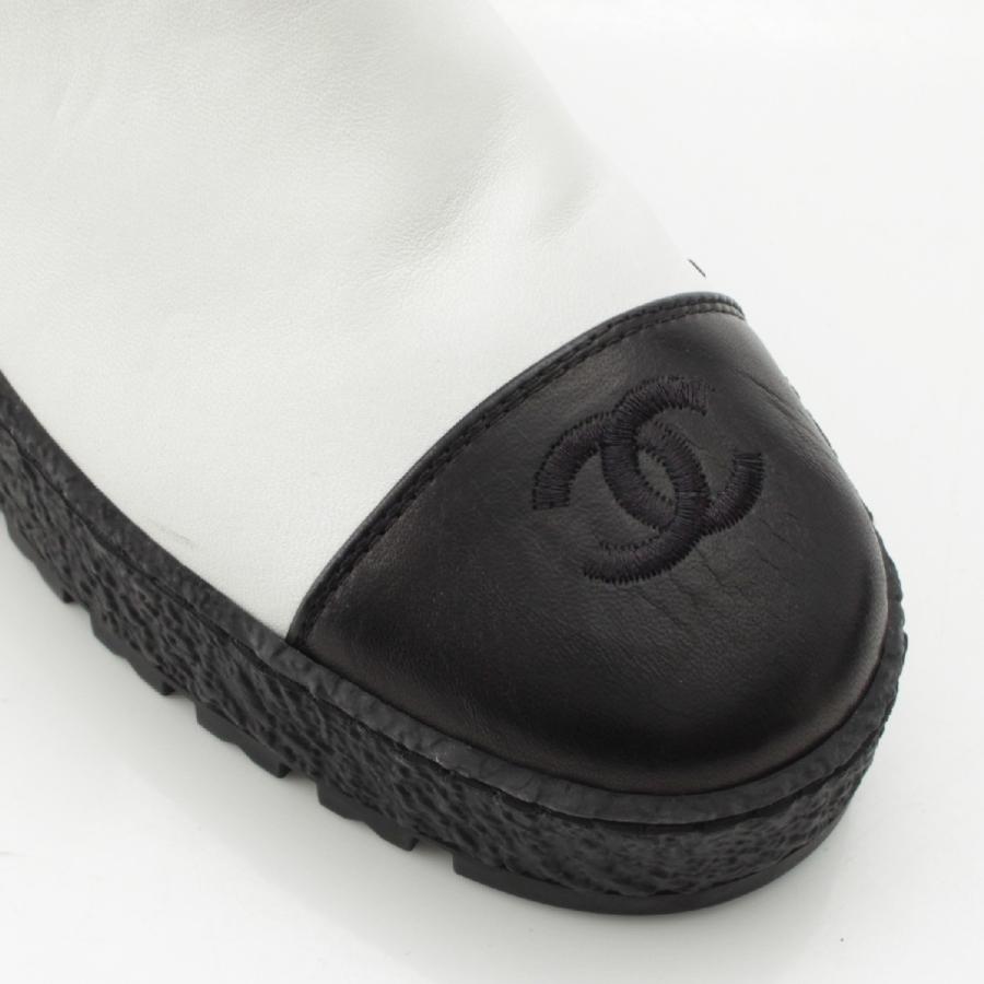 CHANEL（シャネル） レザー ココマーク ロゴ サイドジップ アンクル