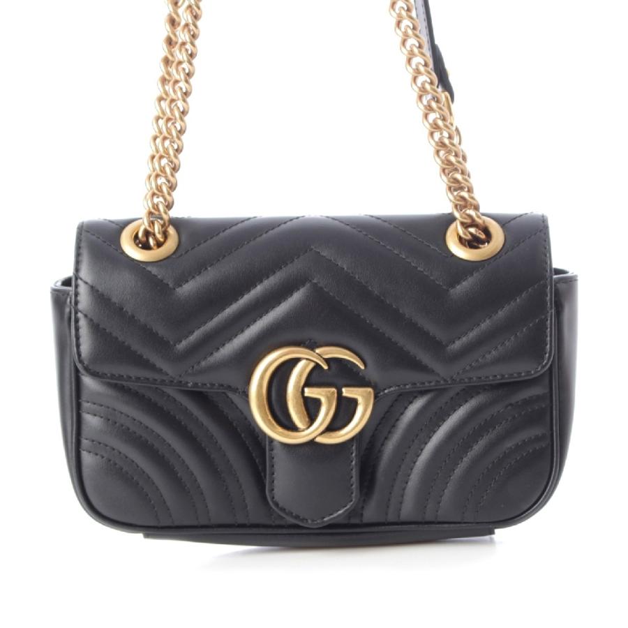 GUCCI（グッチ） レザー GGマーモント ハート チェーン ショルダー 