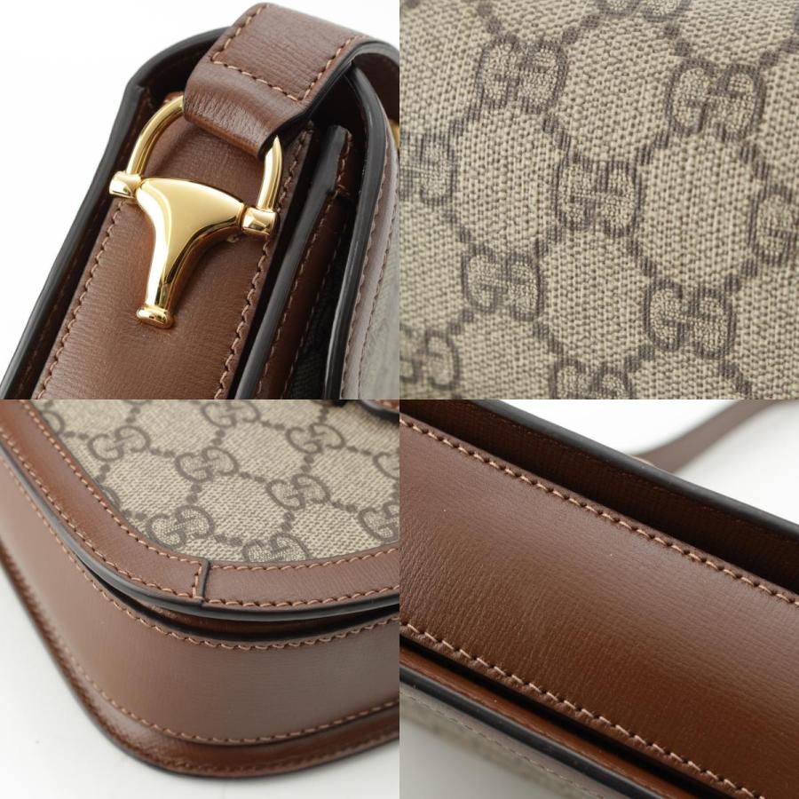 グッチ ミディアム ホースビット1955 ショルダーバッグ GGスプリームキャンバス 602204 ベージュ レディース GUCCI  中古 GUCCI（グッチ） ミディアム ホースビット1955 ショルダーバッグ GG