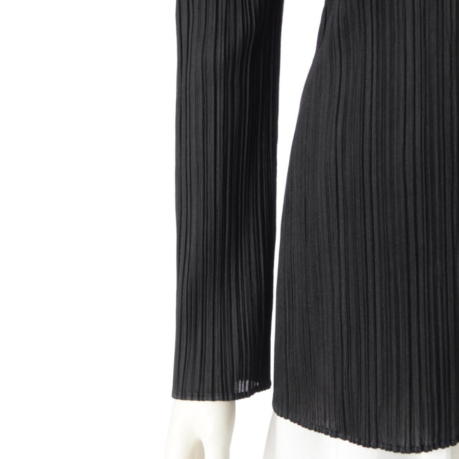 ✨美品✨プリーツプリーズ 長袖カットソー PP04-JK602 Lサイズ 黒 プリーツプリーズ イッセイミヤケ ポリエステル 長袖 クルーネック