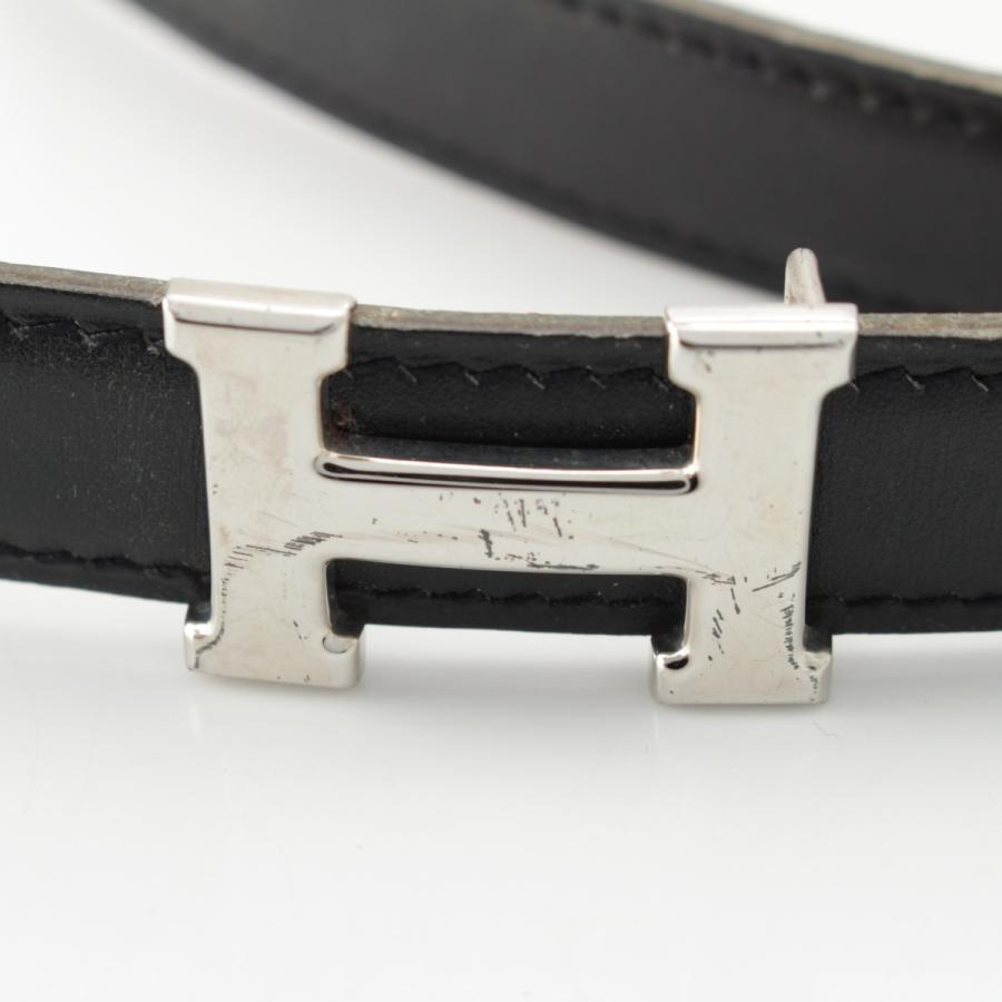 HERMES エルメス レザー コンスタンス H金具 ベルト ブラック 70